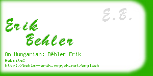 erik behler business card